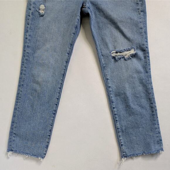 Madewell Curvy Perfect Vintage Crop Ripped High-Rise Straight Jeans 26P Petite - Picture 6 of 13